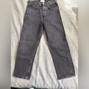 Agolde women’s Dark Gray Straight Jeans